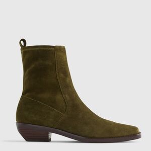 Madewell “Dark Olive” Suede Ankle Boot